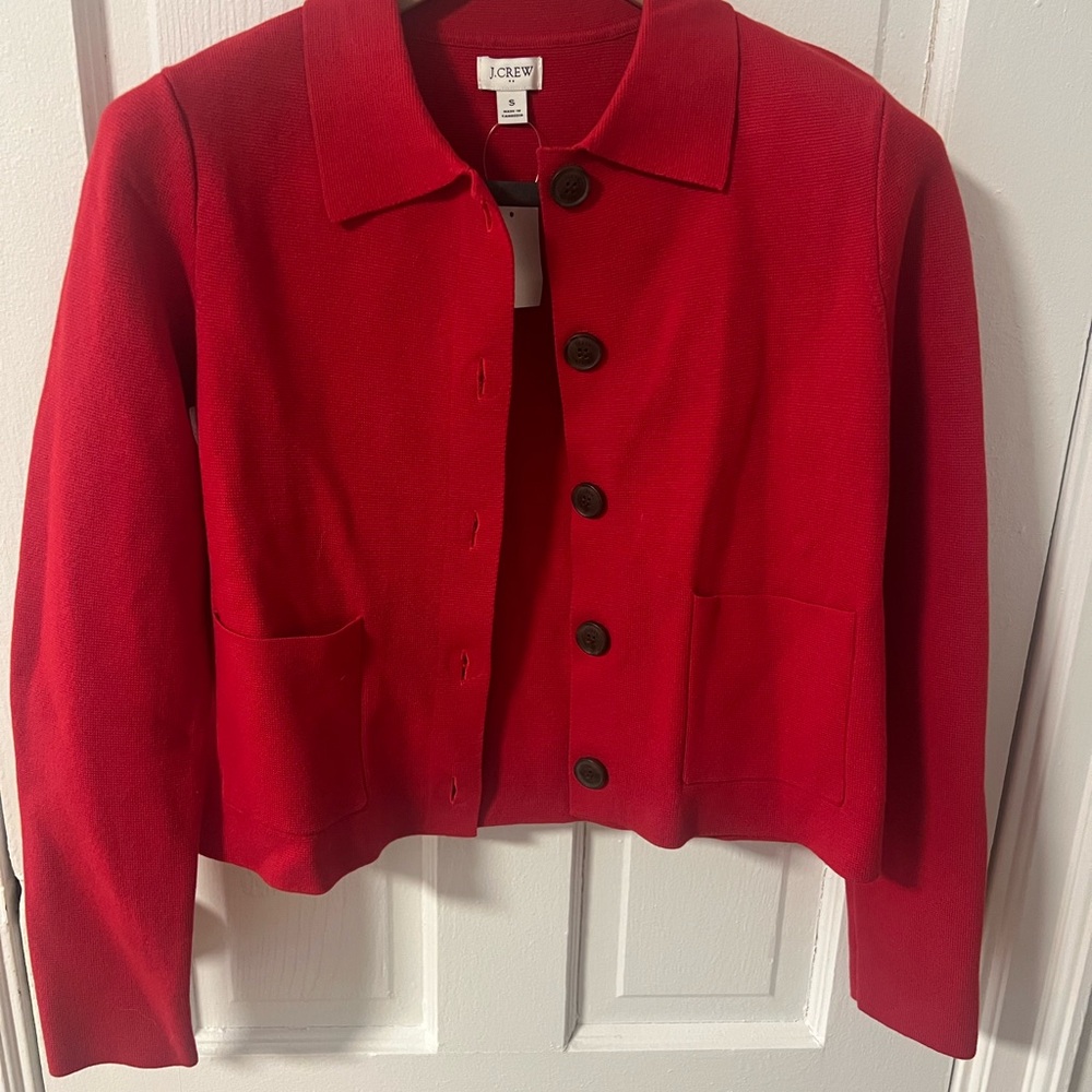 J. Crew Red Lady Jacket / Sweater